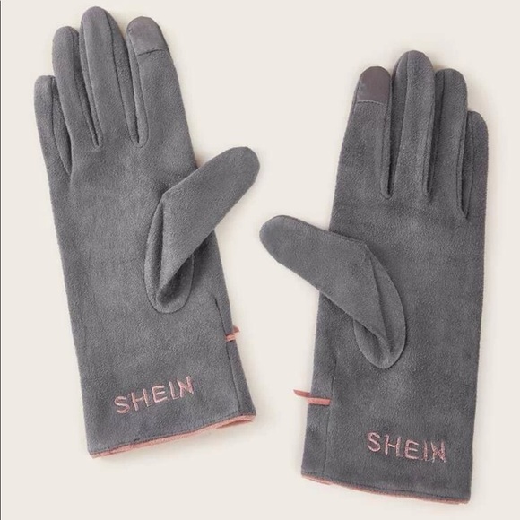 SHEIN Accessories - SHEIN embroidered suede gloves